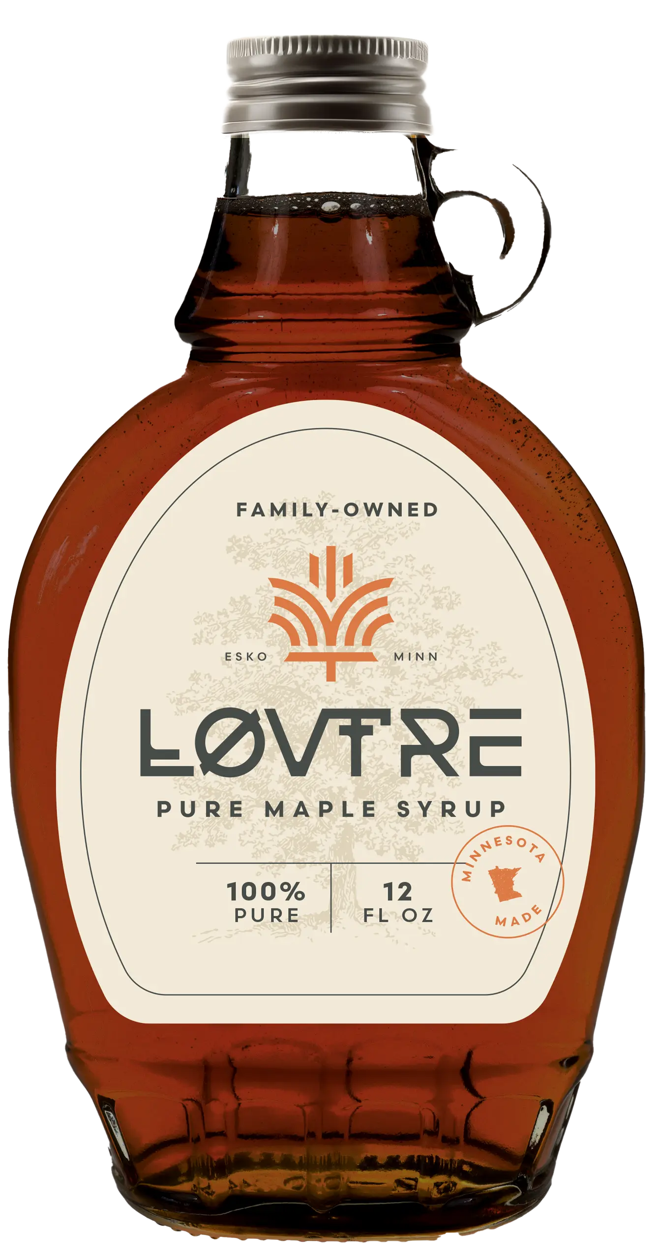 Mockup of Lovtre syrup bottle.